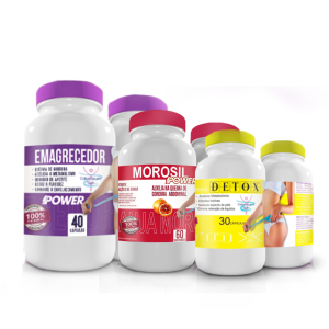 Pote do emagrecedor Power (40 comprimidos) + Pote Morosil (60 comprimidos) + Pote Detox (30 comprimidos)