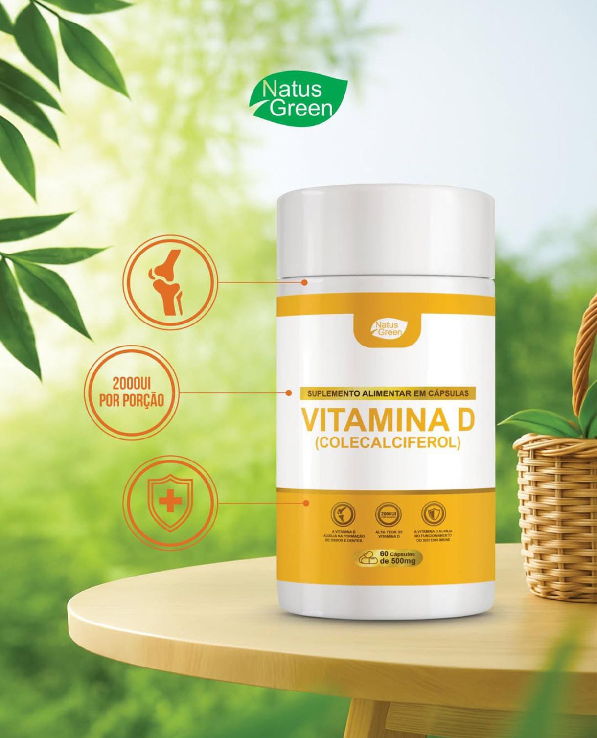 Vitamina D 2.000UI por porção