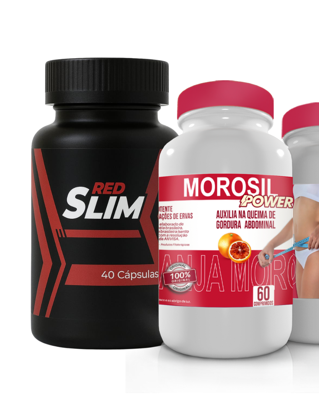 Pote emagrecedor Red Slim (40 comprimidos) + Pote Morosil (60 comprimidos)